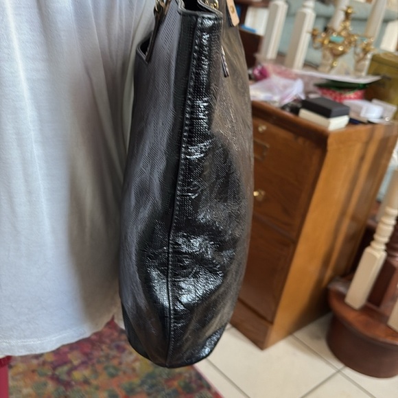 Michael Kors  shoulder bag  signature monogram leather black/Chain detail tan st - Picture 5 of 17